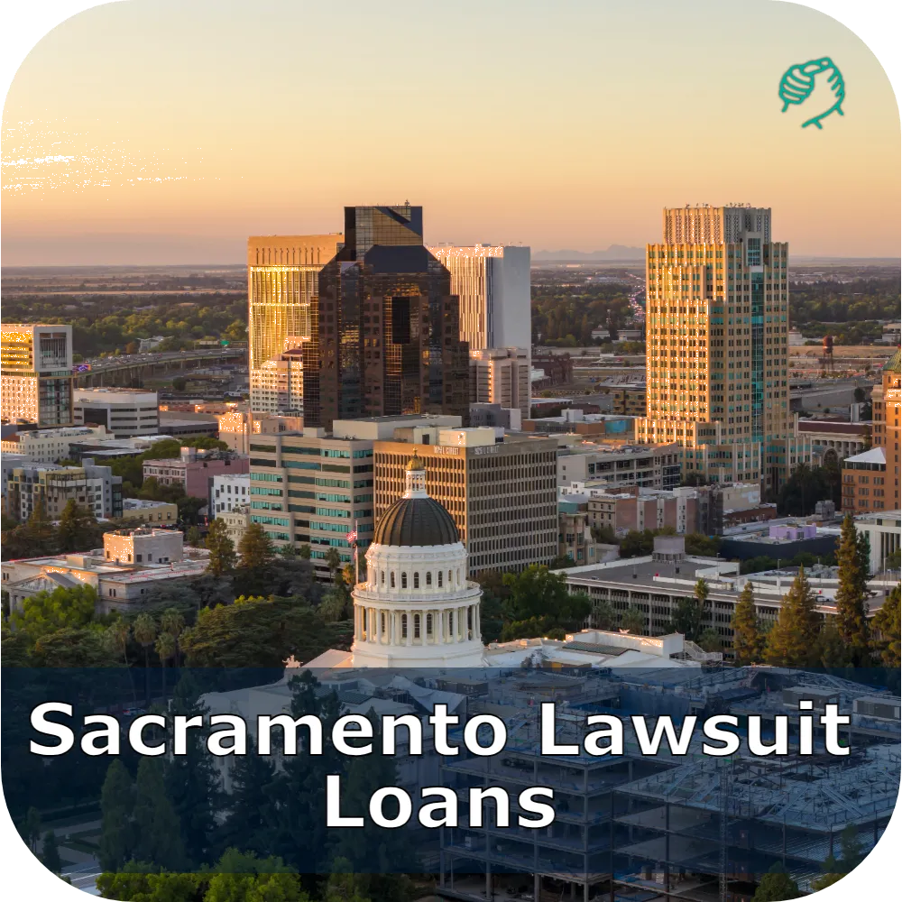 Columbus OH Lawsuit Loans - Downtown Columbus Skyline and Statehouse,